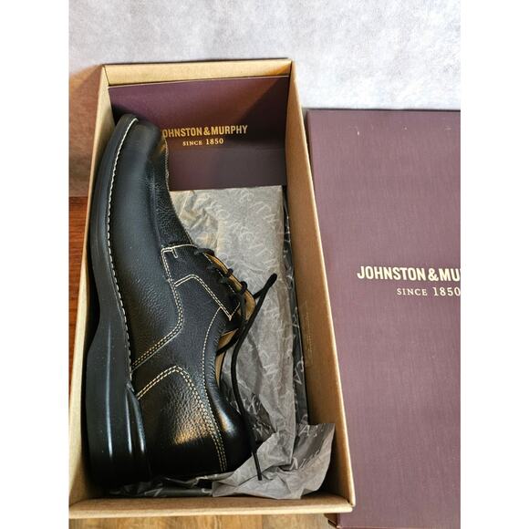Johnston & Murphy Men's Locklin Woven Venetian LeatherOxfords. Black. Size 9.5 - Picture 8 of 15